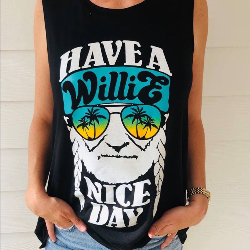 Have A Willie Nice Day Sleeveless Top Black